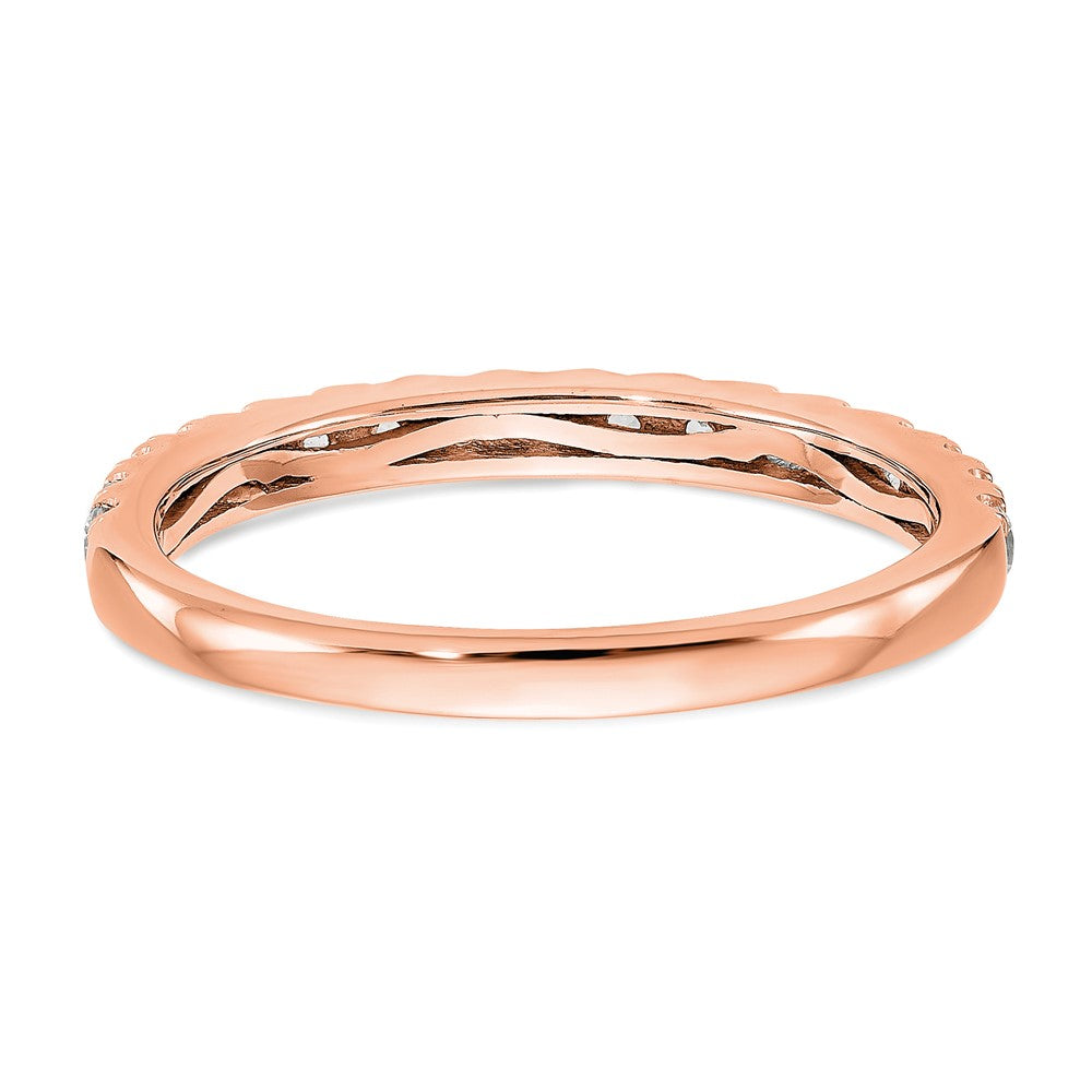 0.42ct. CZ Solid Real 14K Rose Gold Wedding Band Ring