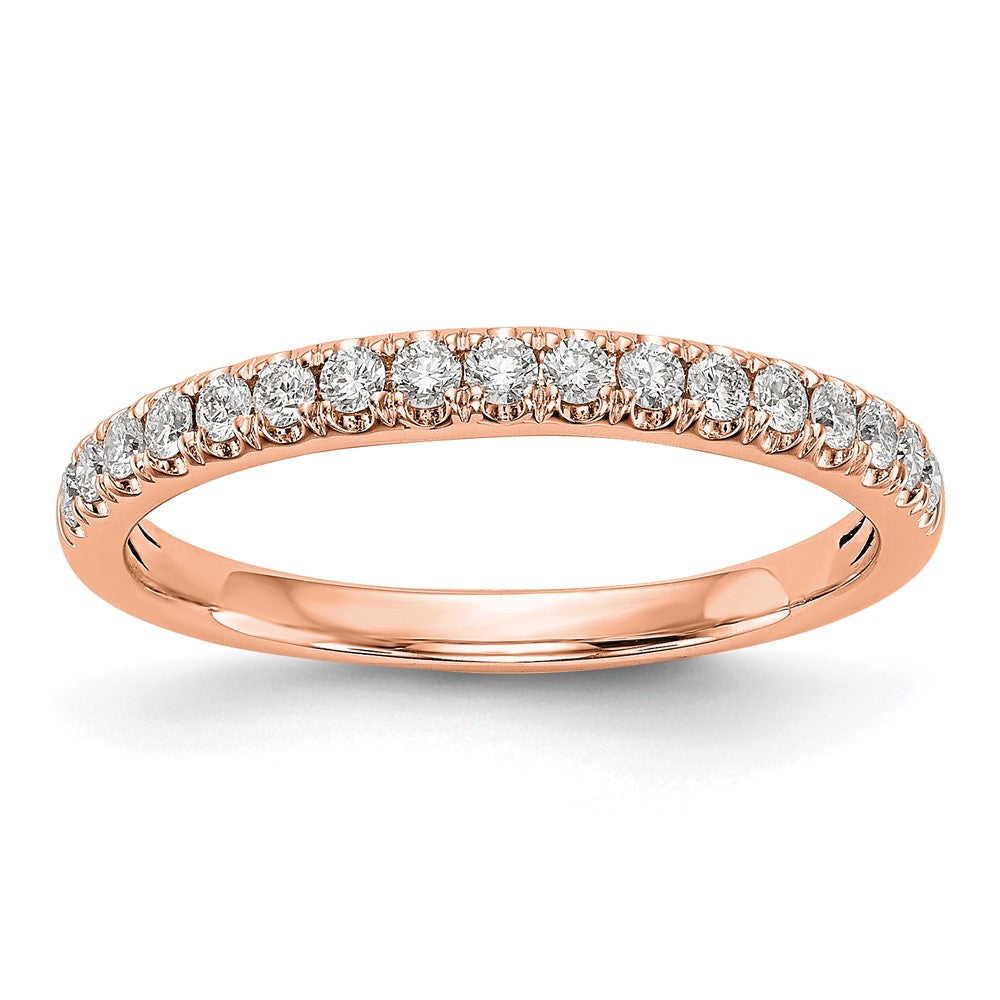 0.42ct. CZ Solid Real 14K Rose Gold Wedding Band Ring