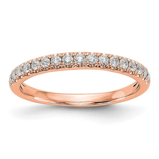 0.42ct. CZ Solid Real 14K Rose Gold Wedding Band Ring