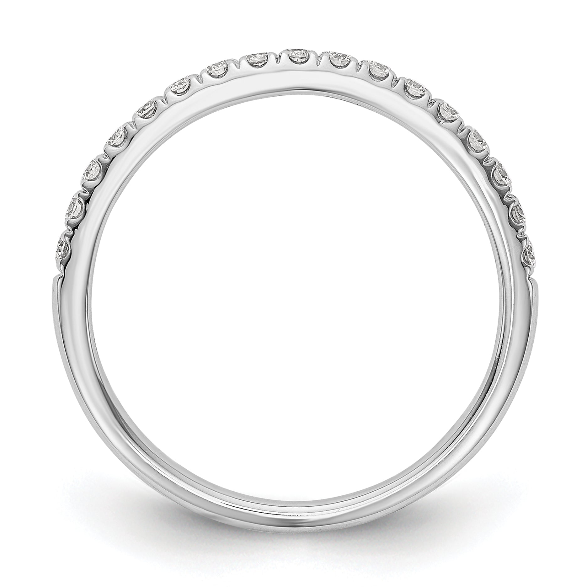 0.42ct. CZ Solid Real 14K White Gold Wedding Band Ring