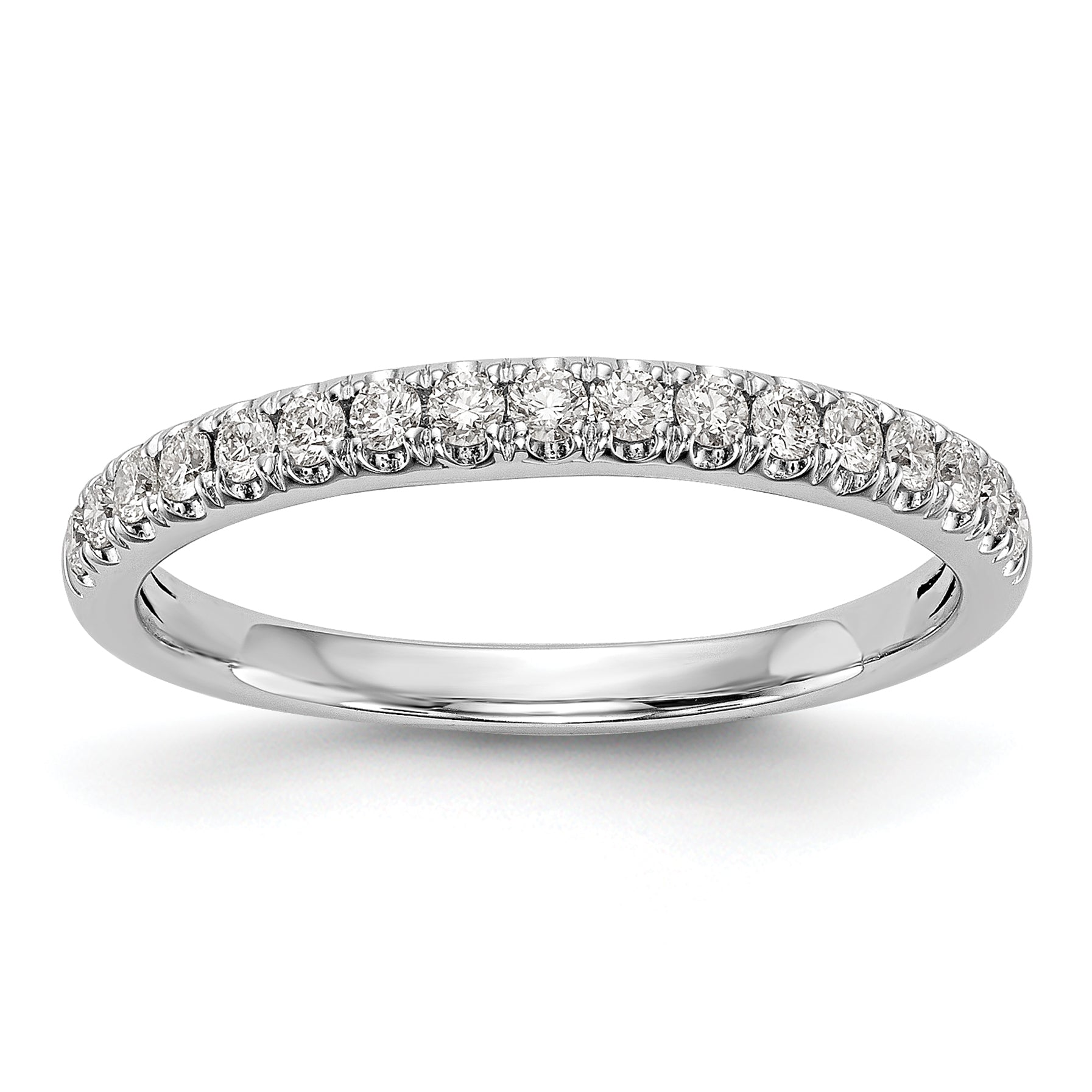 0.42ct. CZ Solid Real 14K White Gold Wedding Band Ring