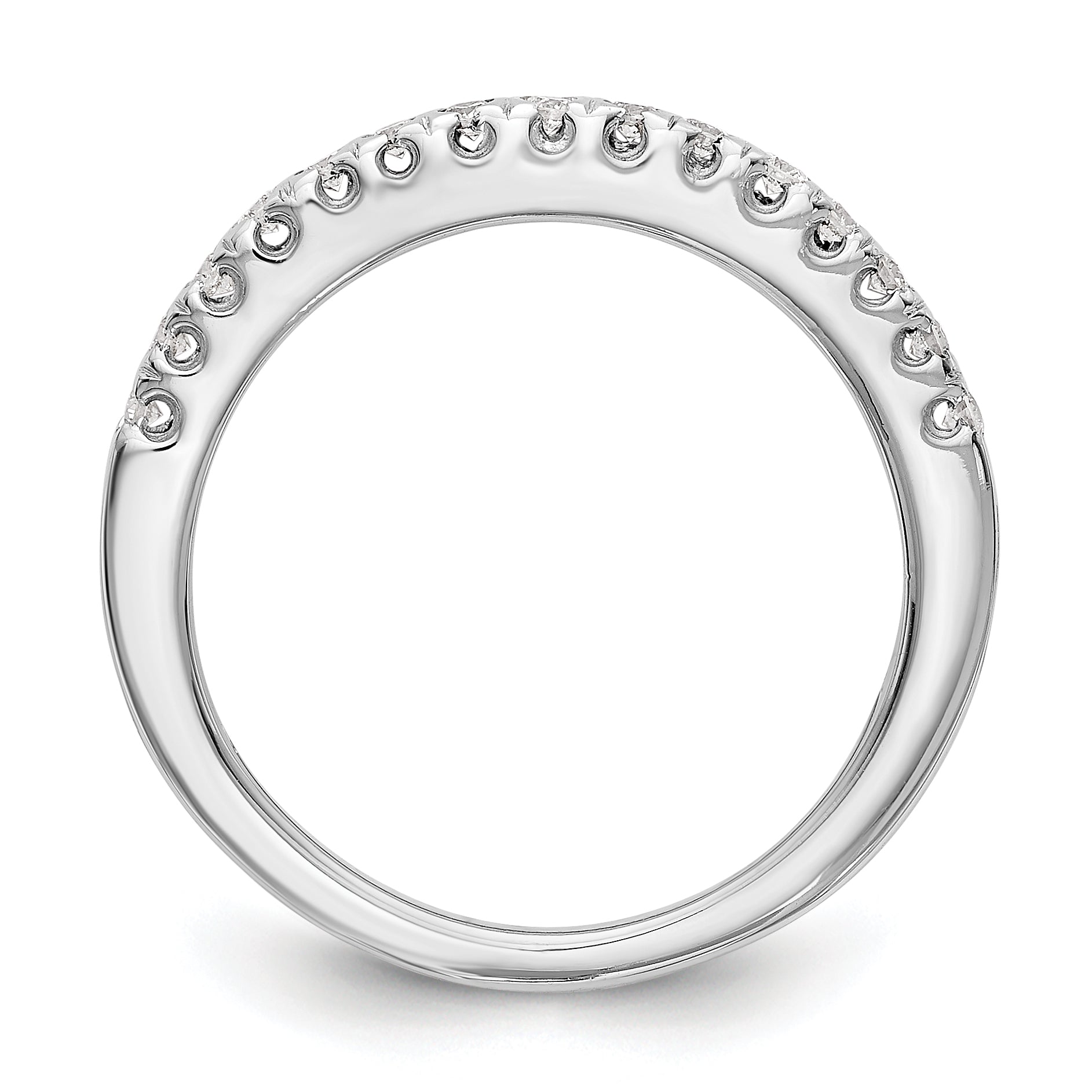 0.15ct. CZ Solid Real 14K White Gold Wedding Band Ring