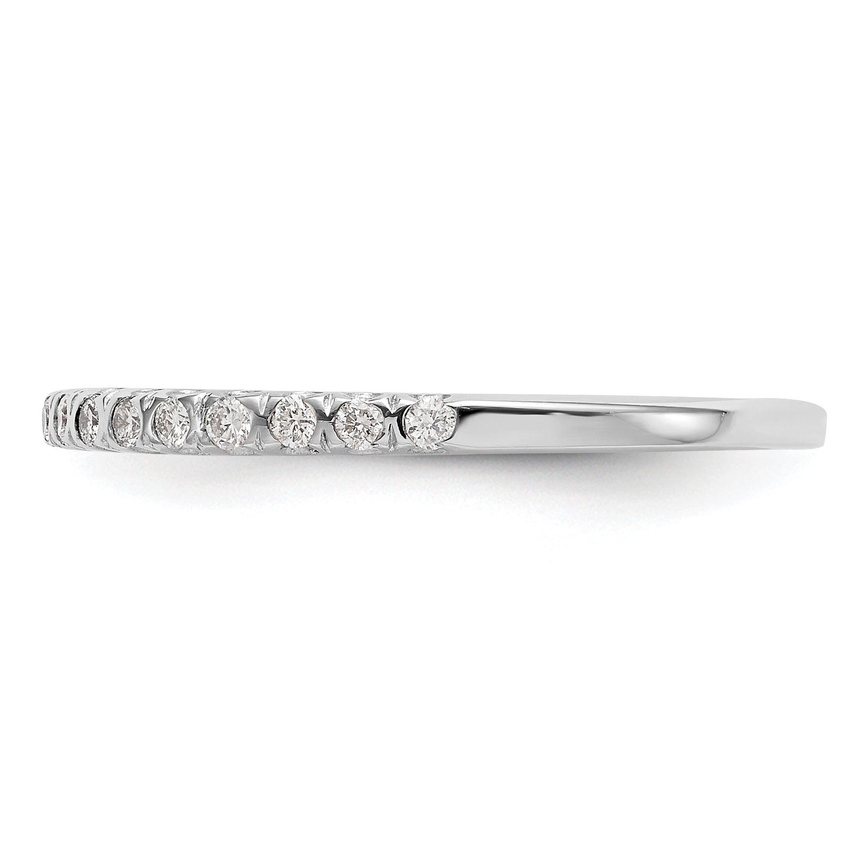 0.15ct. CZ Solid Real 14K White Gold Wedding Band Ring