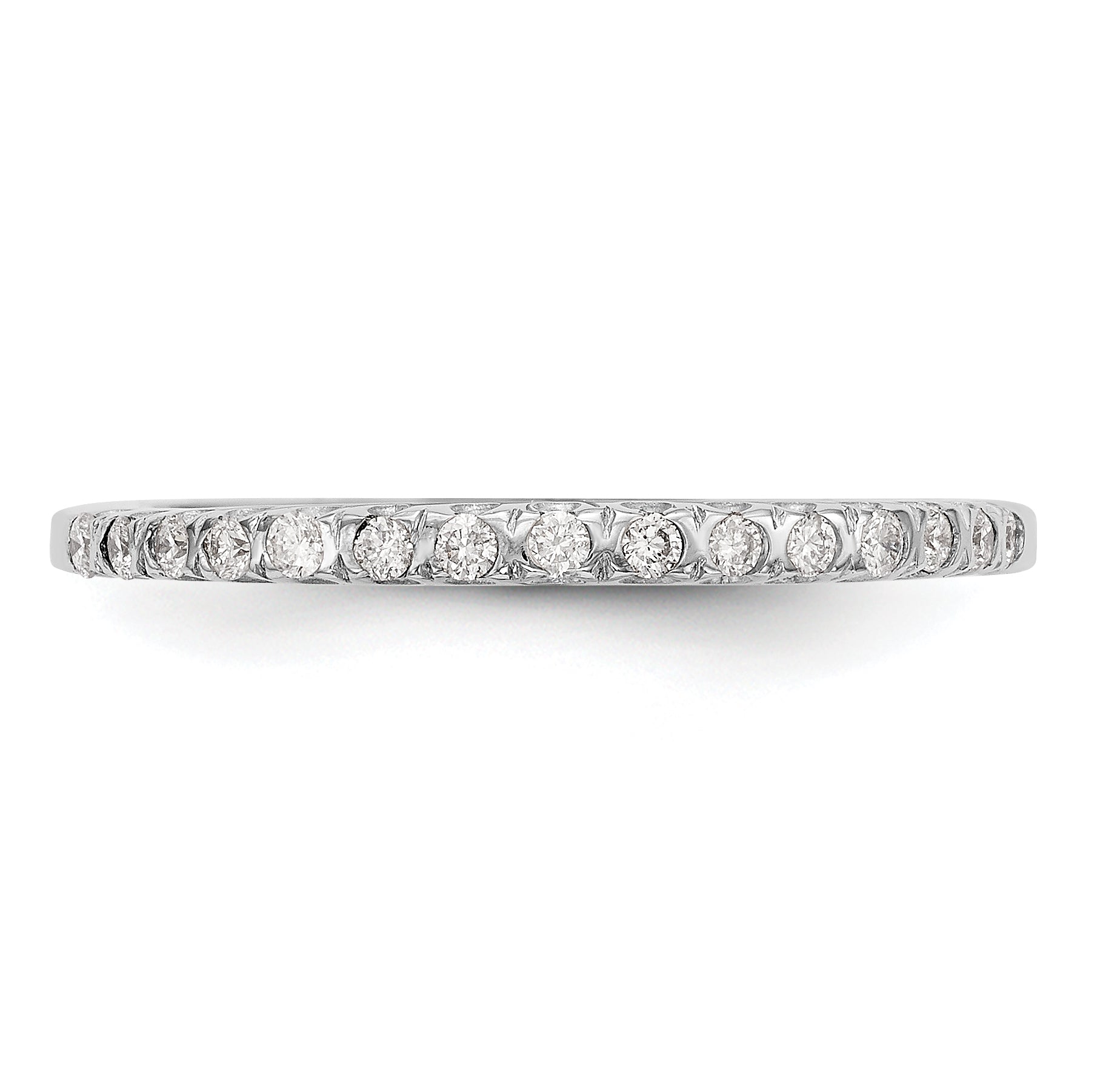0.15ct. CZ Solid Real 14K White Gold Wedding Band Ring