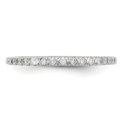 0.15ct. CZ Solid Real 14K White Gold Wedding Band Ring