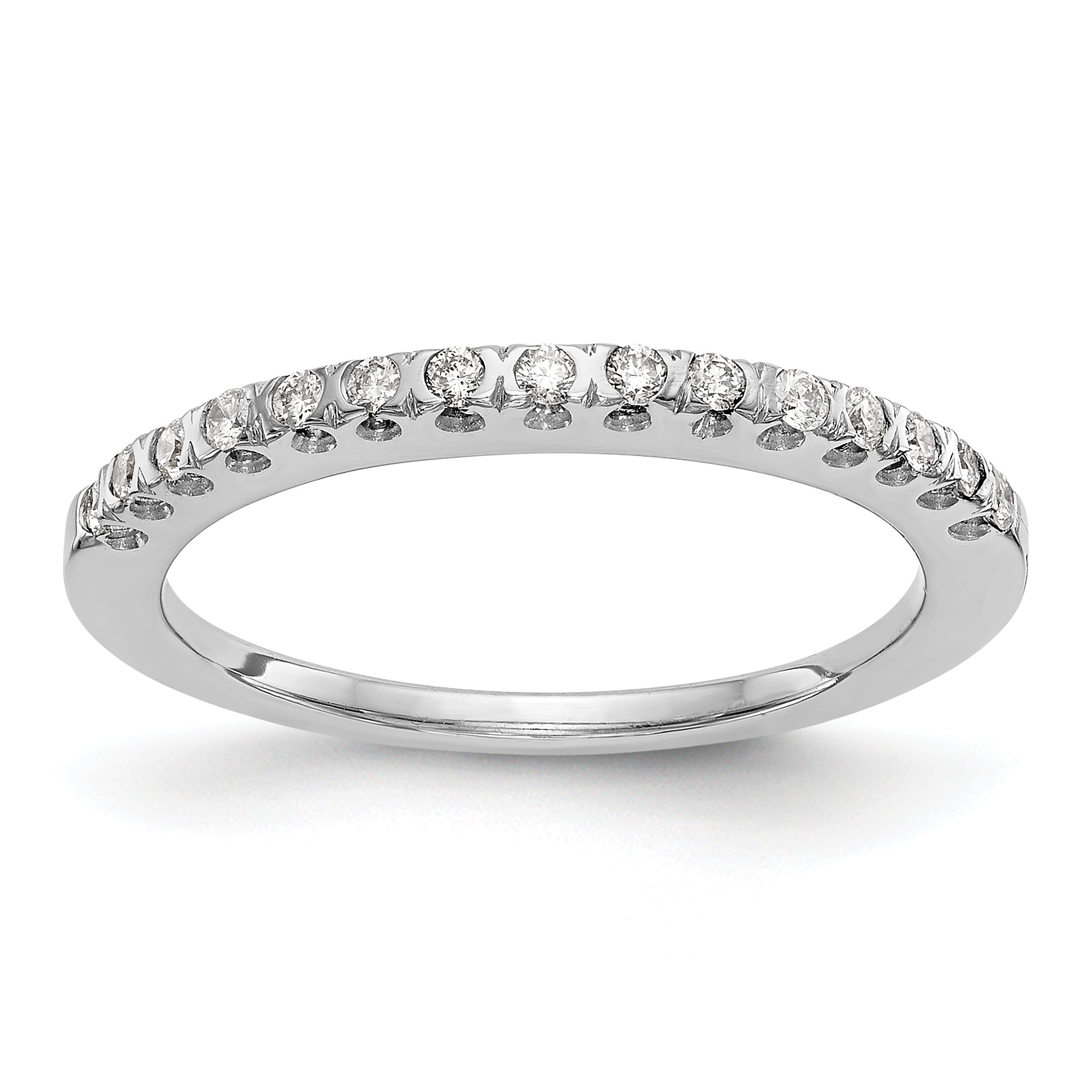 0.15ct. CZ Solid Real 14K White Gold Wedding Band Ring