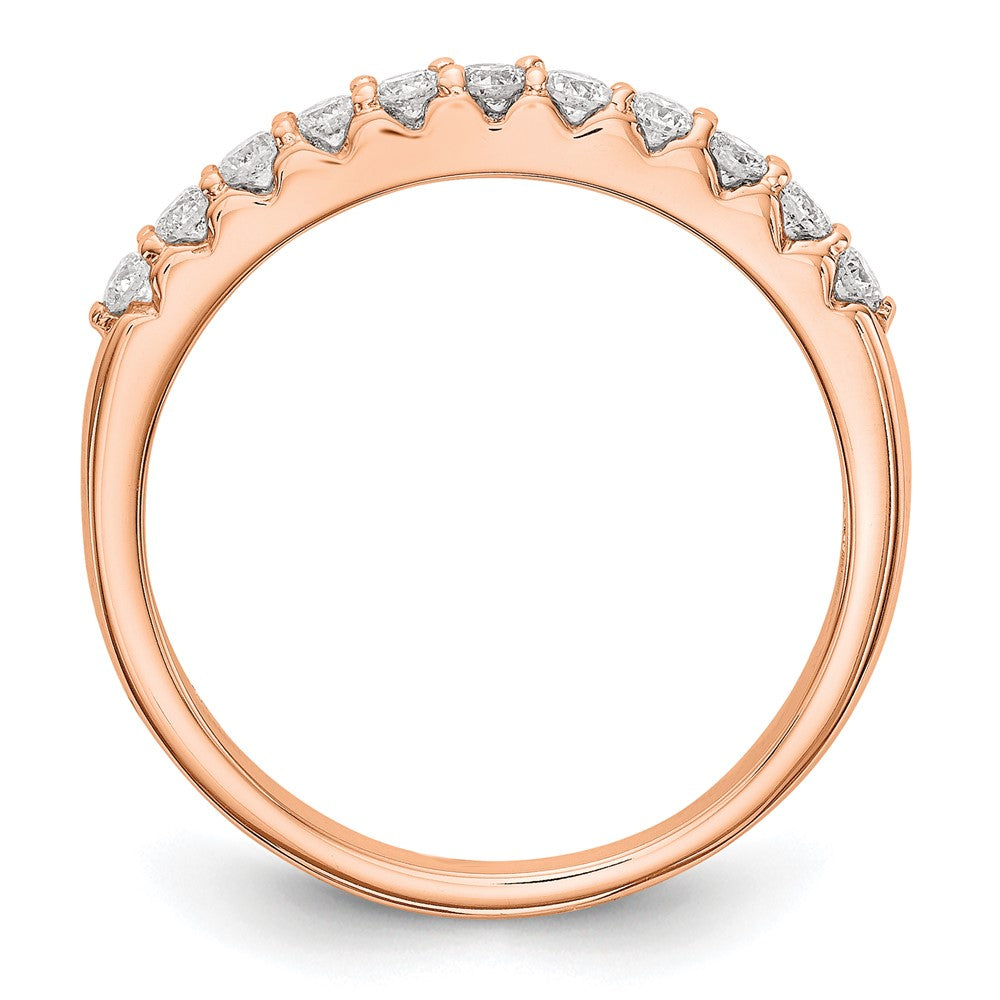 0.33ct. CZ Solid Real 14K Rose Gold Wedding Band Ring