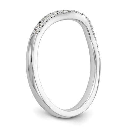 14K White Gold Real Diamond Band