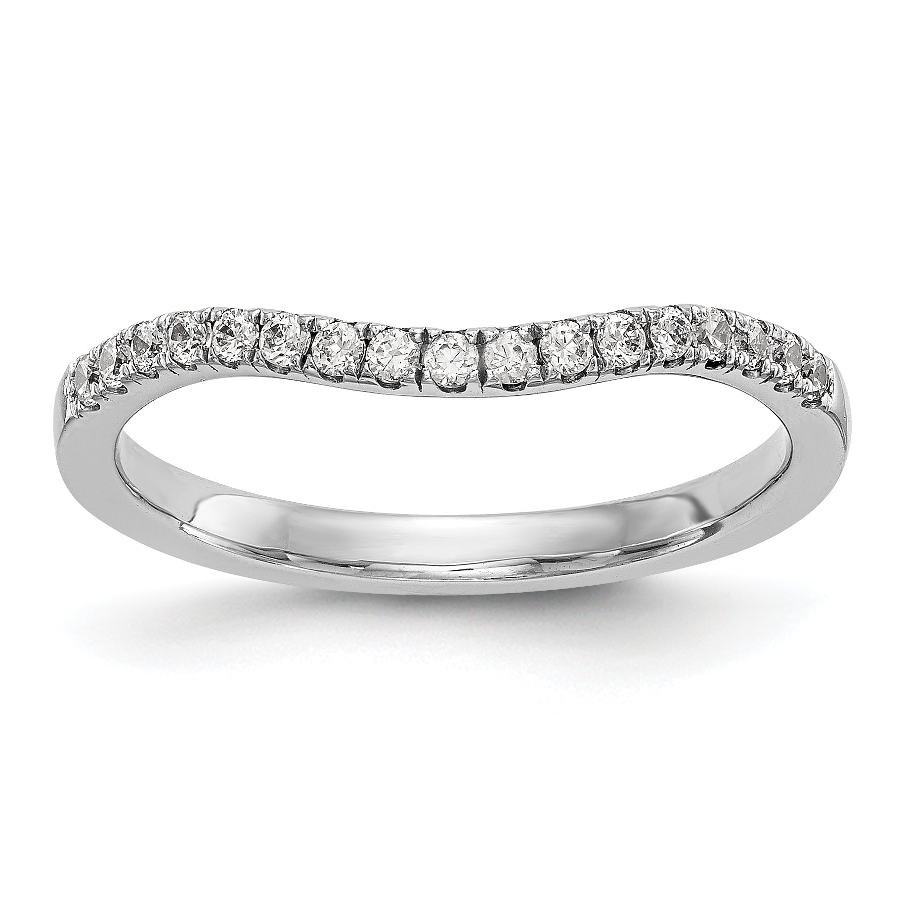 0.19ct. CZ Solid Real 14K White Gold Wedding Band Ring