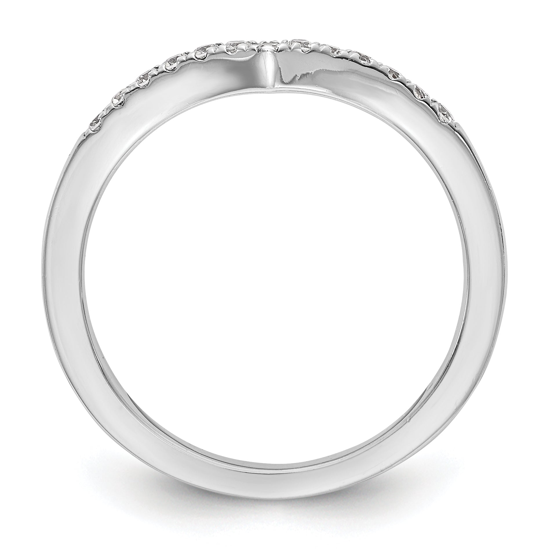 0.16ct. CZ Solid Real 14K White Gold Wedding Band Ring