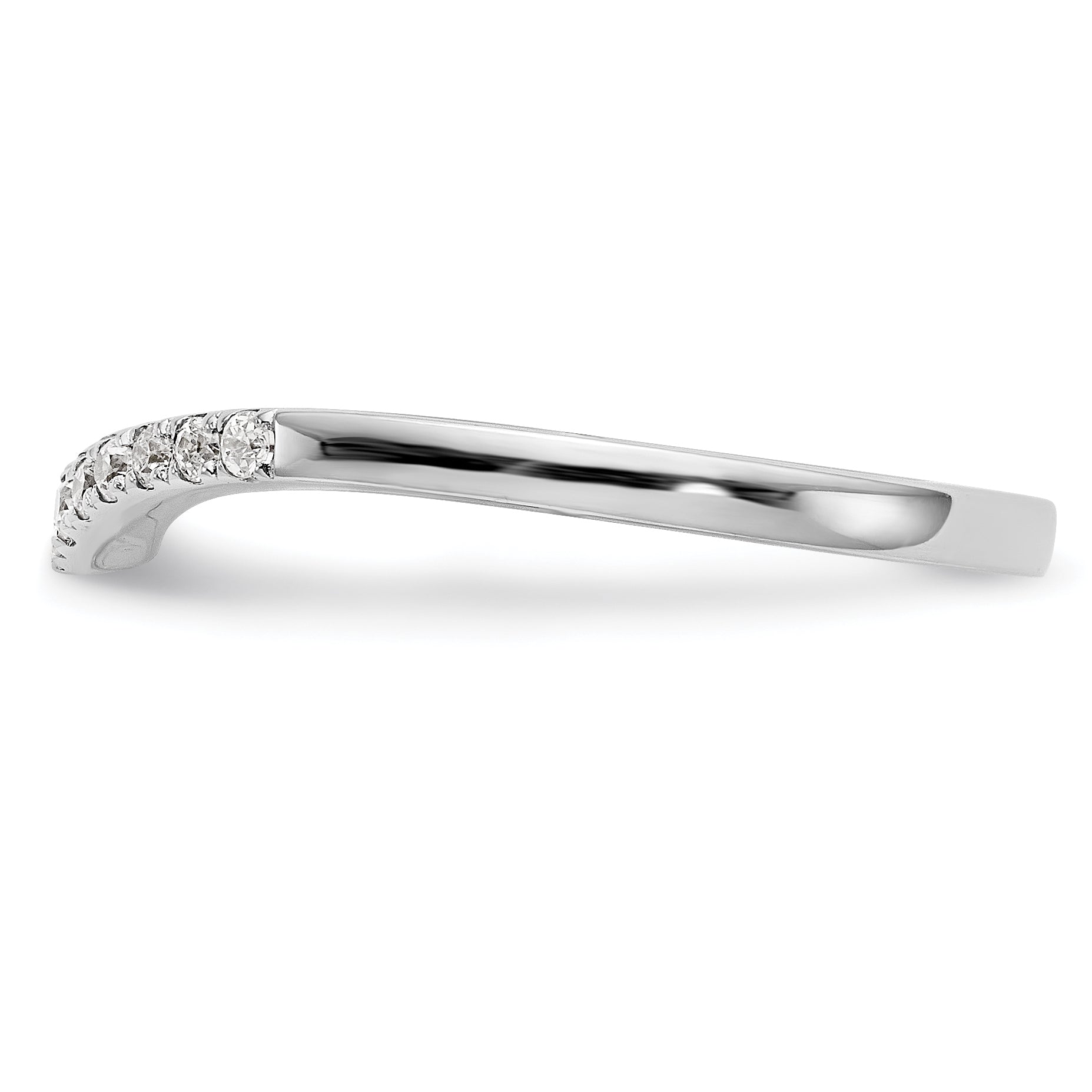 0.16ct. CZ Solid Real 14K White Gold Wedding Band Ring