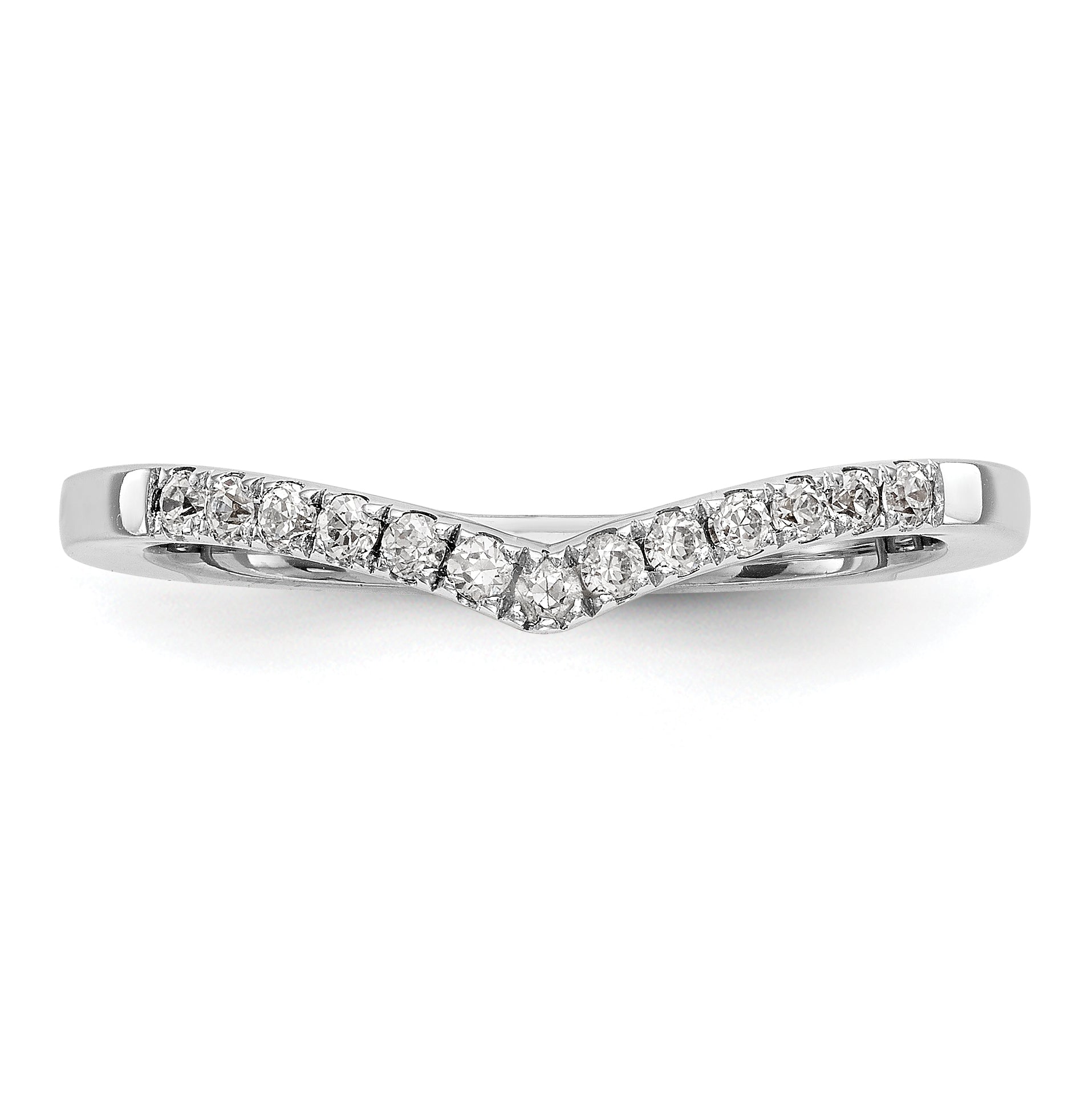 0.16ct. CZ Solid Real 14K White Gold Wedding Band Ring