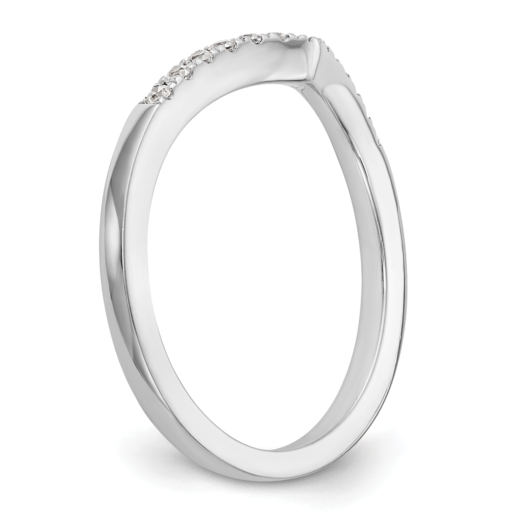 0.16ct. CZ Solid Real 14K White Gold Wedding Band Ring