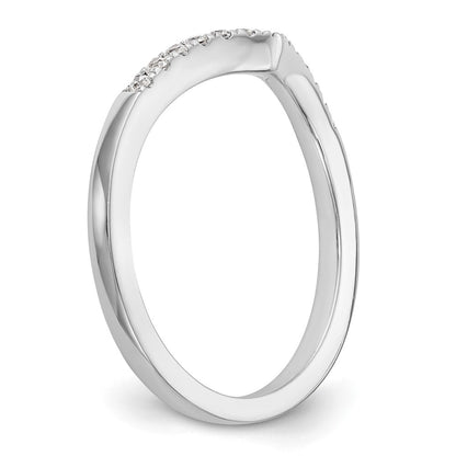 14K White Gold Real Diamond Band