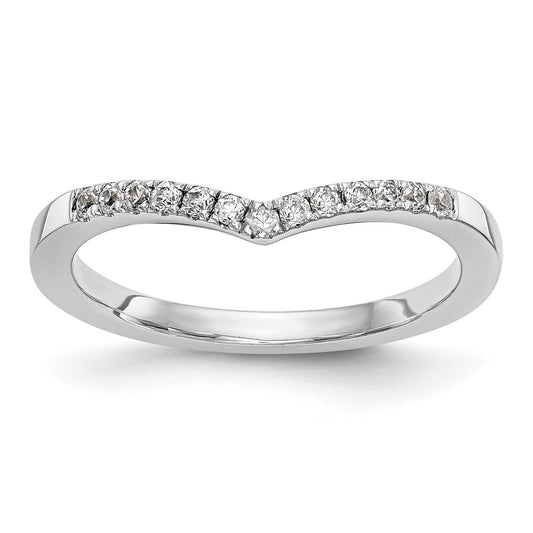 14K White Gold Real Diamond Band