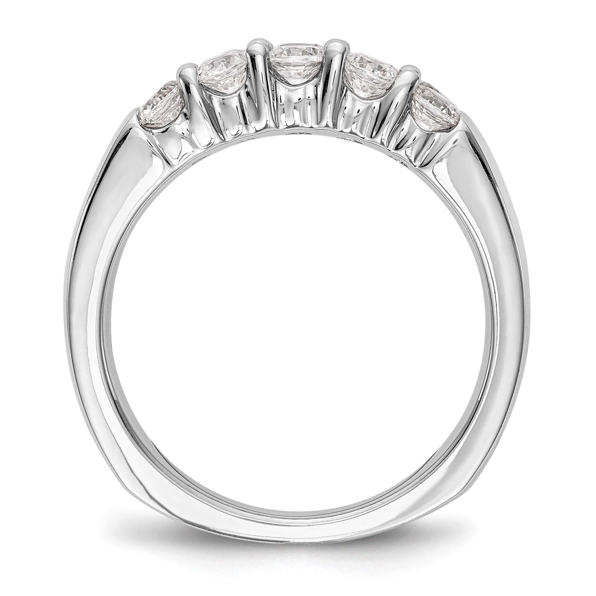 1.00ct. CZ Solid Real 14K White Gold Wedding Band Ring