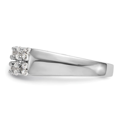 14K White Gold Real Diamond Band