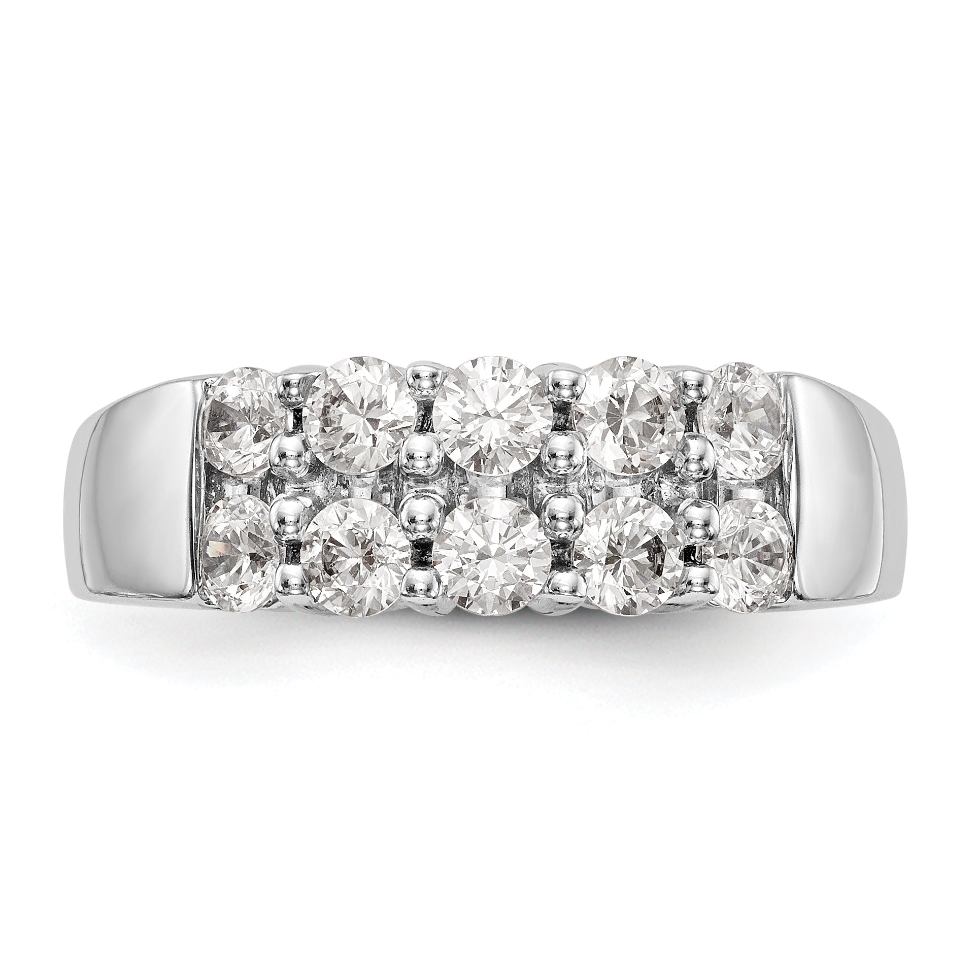 1.00ct. CZ Solid Real 14K White Gold Wedding Band Ring