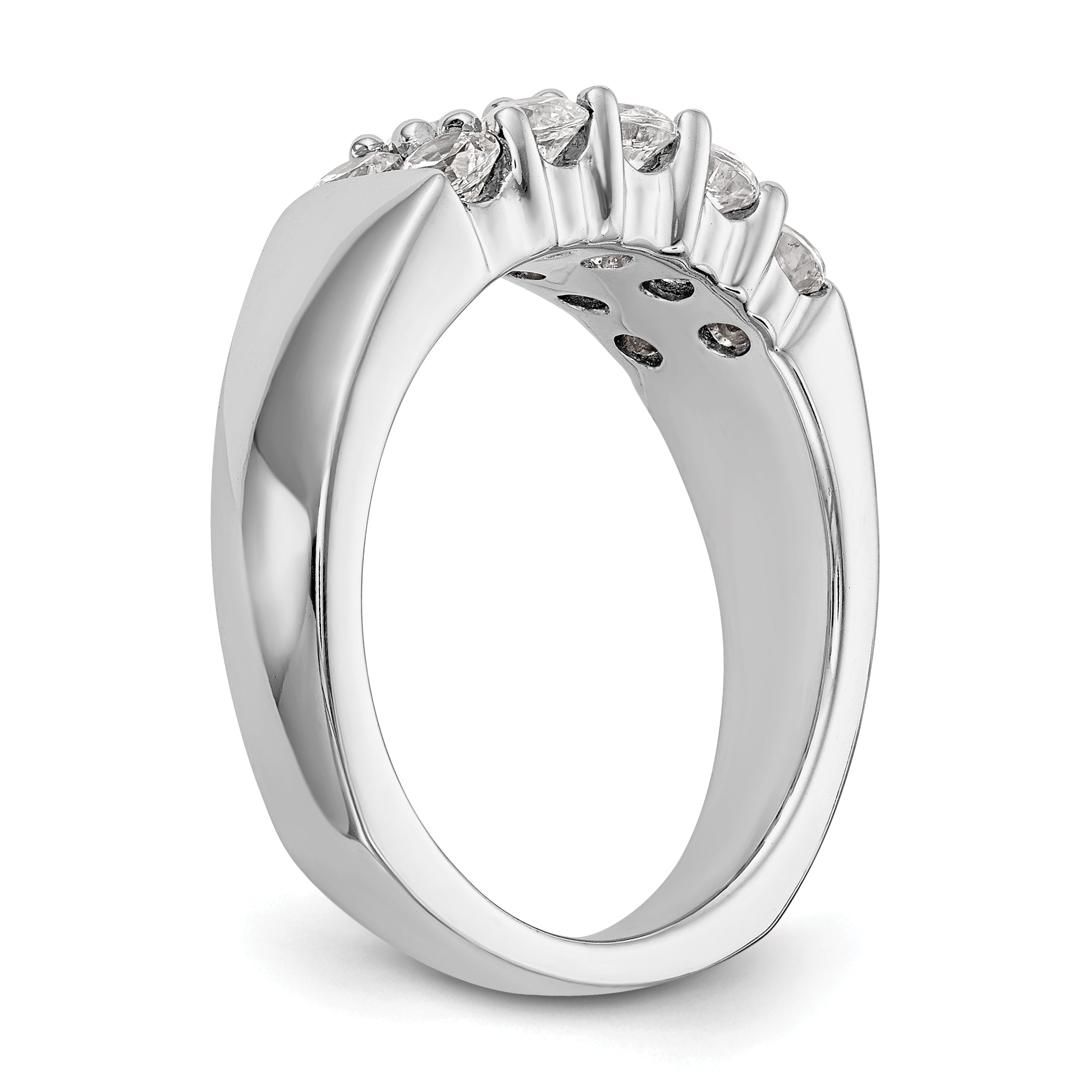 1.00ct. CZ Solid Real 14K White Gold Wedding Band Ring