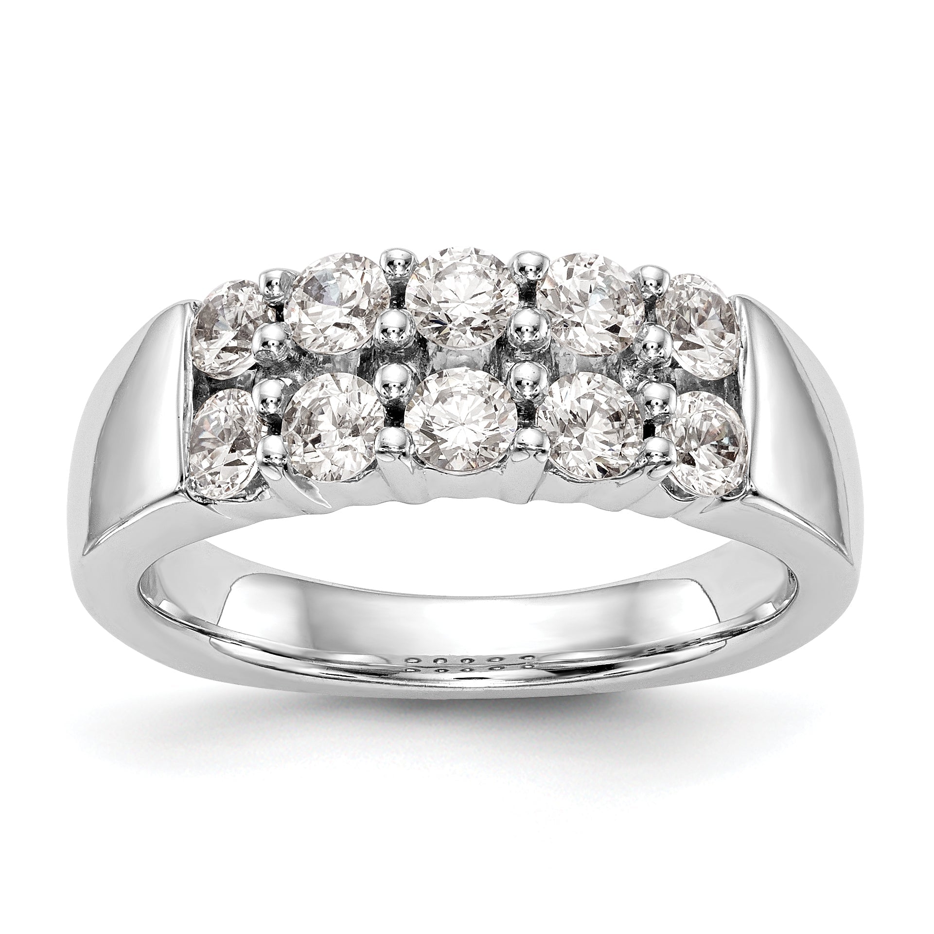 1.00ct. CZ Solid Real 14K White Gold Wedding Band Ring