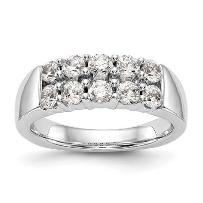 14K White Gold Real Diamond Band