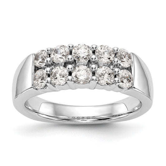 14K White Gold Real Diamond Band