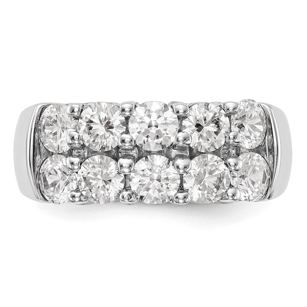 14K White Gold Real Diamond Band