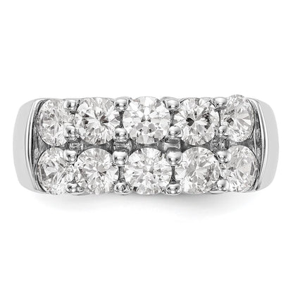 14K White Gold Real Diamond Band