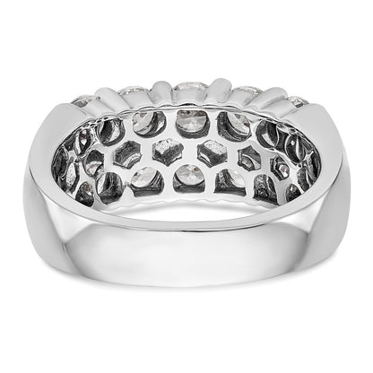 14K White Gold Real Diamond Band