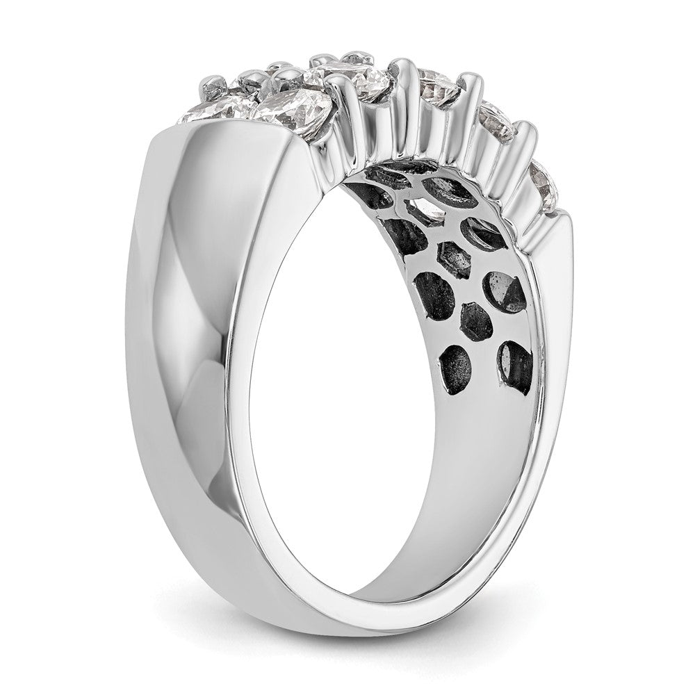 14K White Gold Real Diamond Band