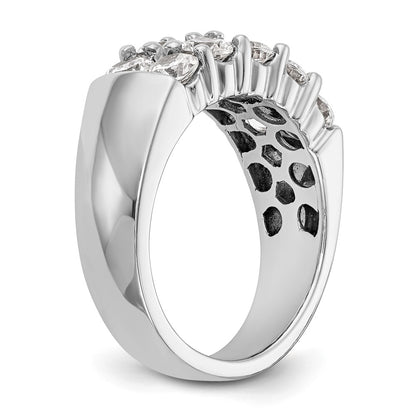 14K White Gold Real Diamond Band