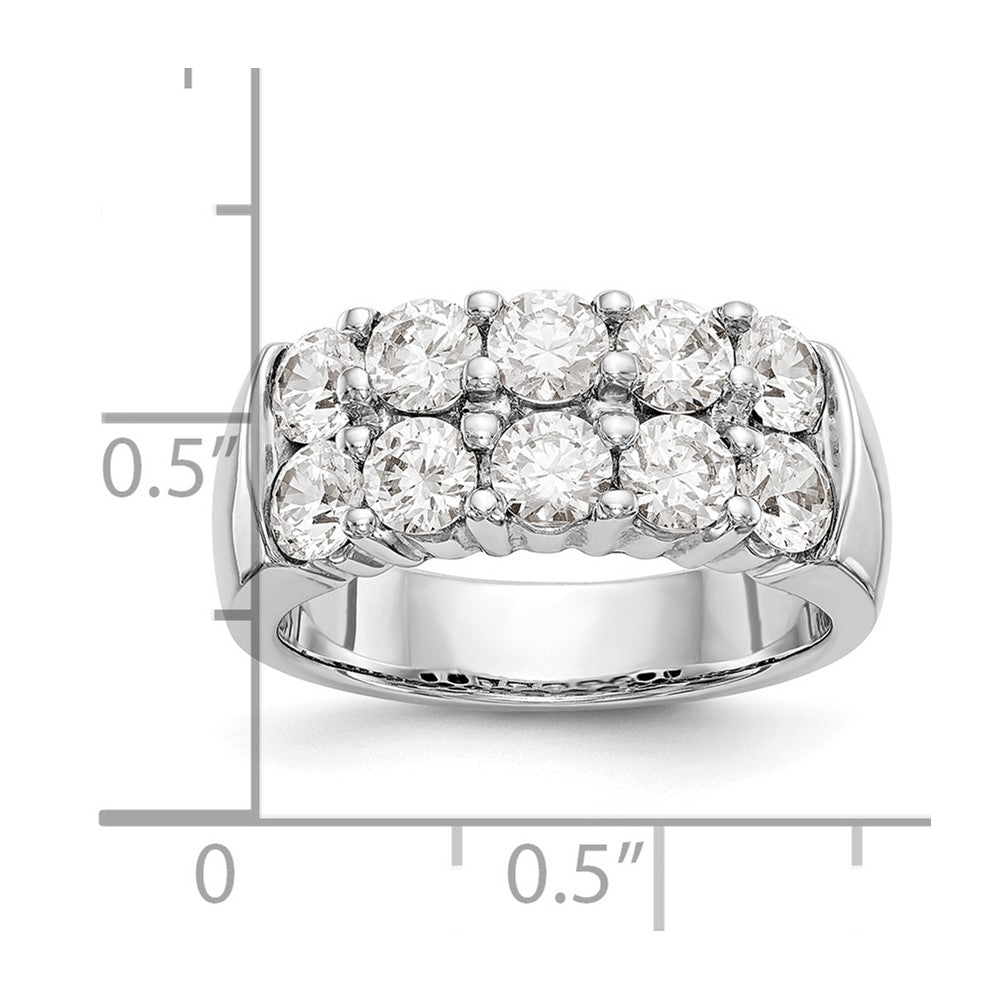 14K White Gold Real Diamond Band