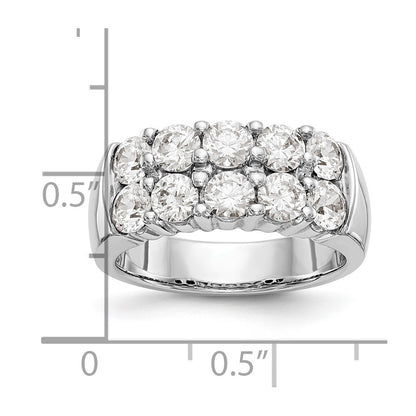 14K White Gold Real Diamond Band