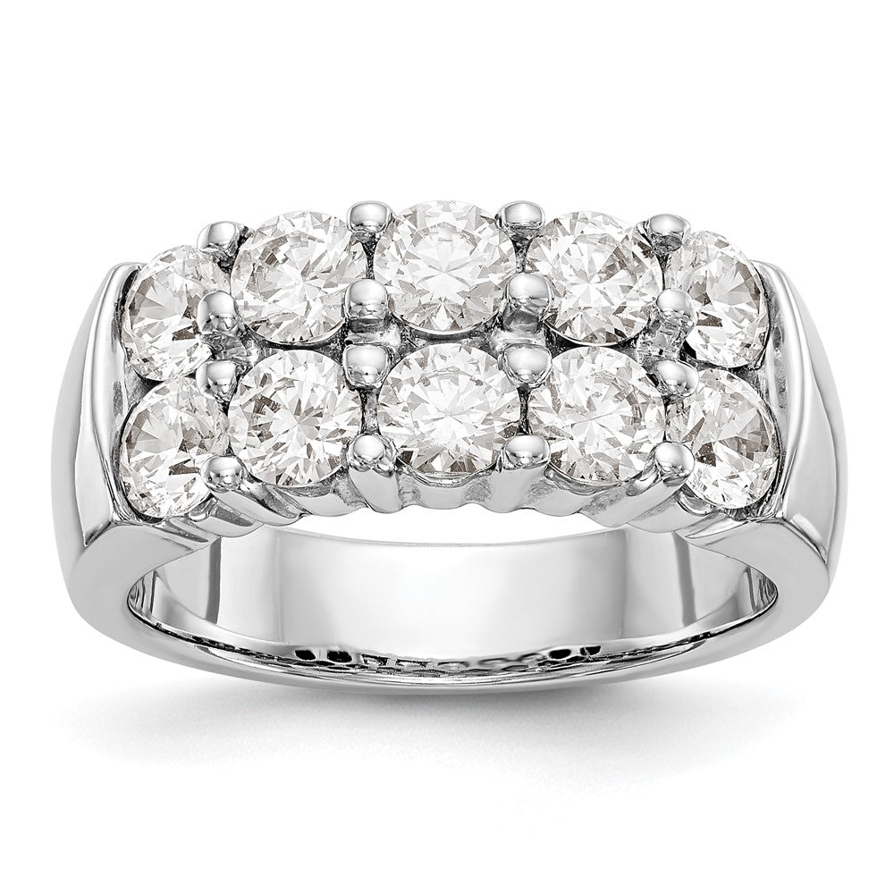 14K White Gold Real Diamond Band