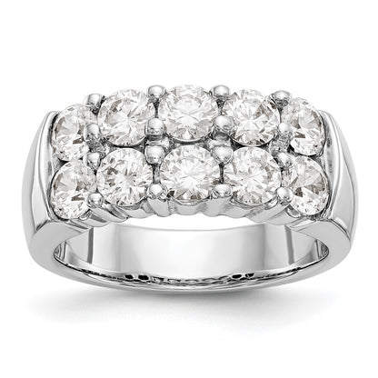 14K White Gold Real Diamond Band