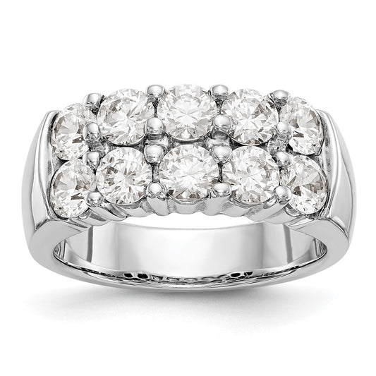 14K White Gold Real Diamond Band