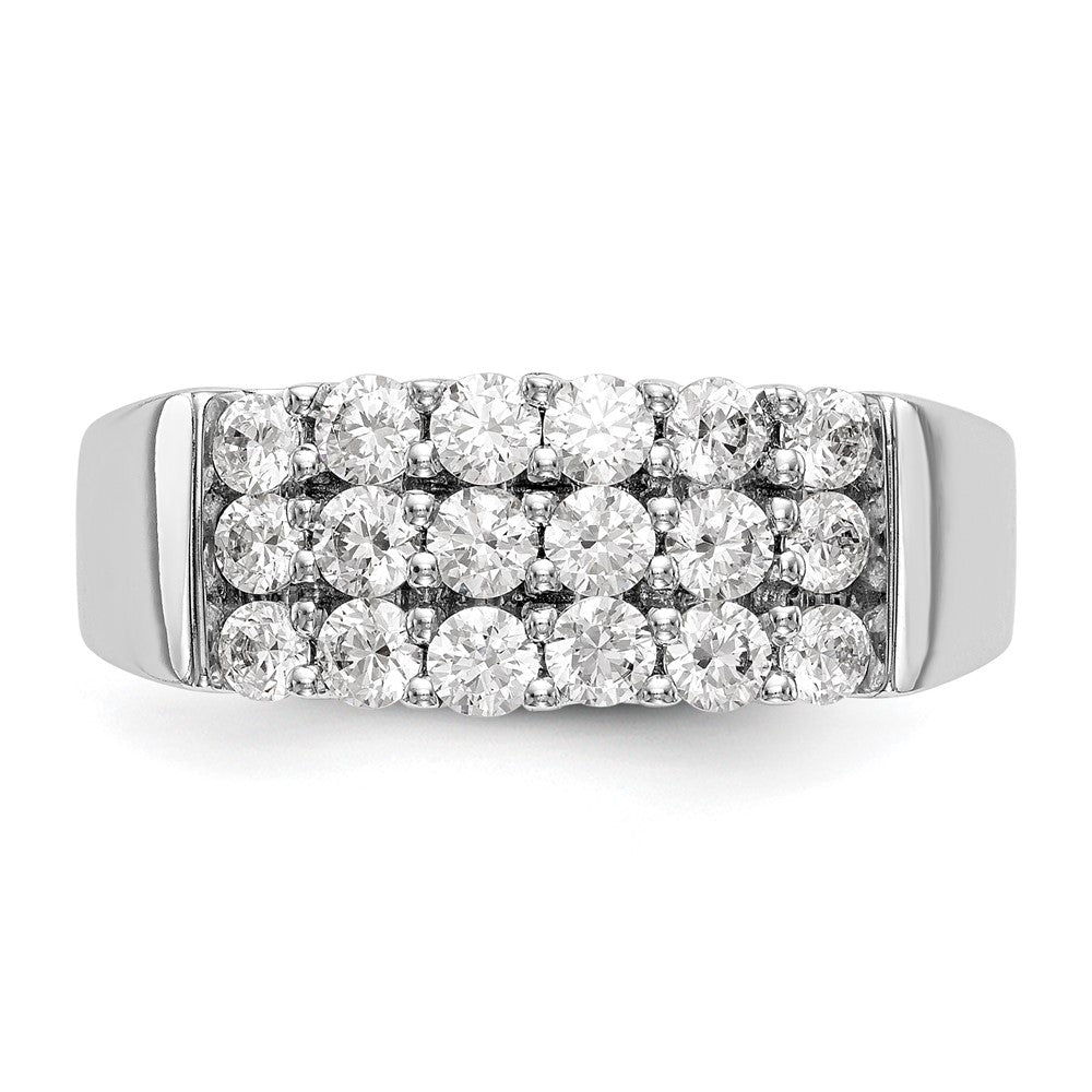 14K White Gold Real Diamond Band