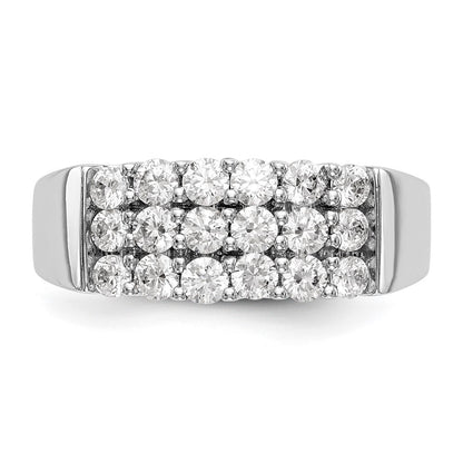 14K White Gold Real Diamond Band