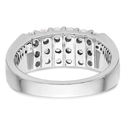 14K White Gold Real Diamond Band