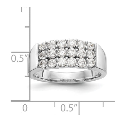 14K White Gold Real Diamond Band