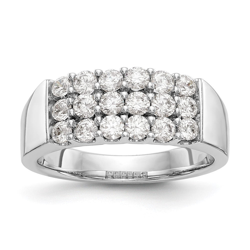 14K White Gold Real Diamond Band