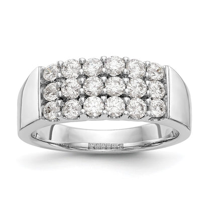 14K White Gold Real Diamond Band