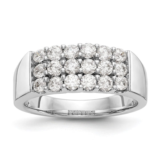 14K White Gold Real Diamond Band