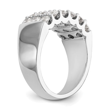 14K White Gold Real Diamond Band