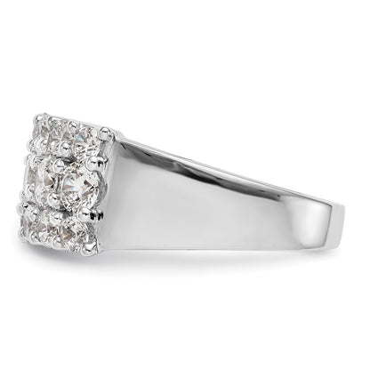 14K White Gold Real Diamond Band