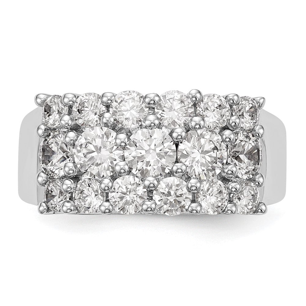 14K White Gold Real Diamond Band