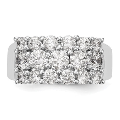 14K White Gold Real Diamond Band