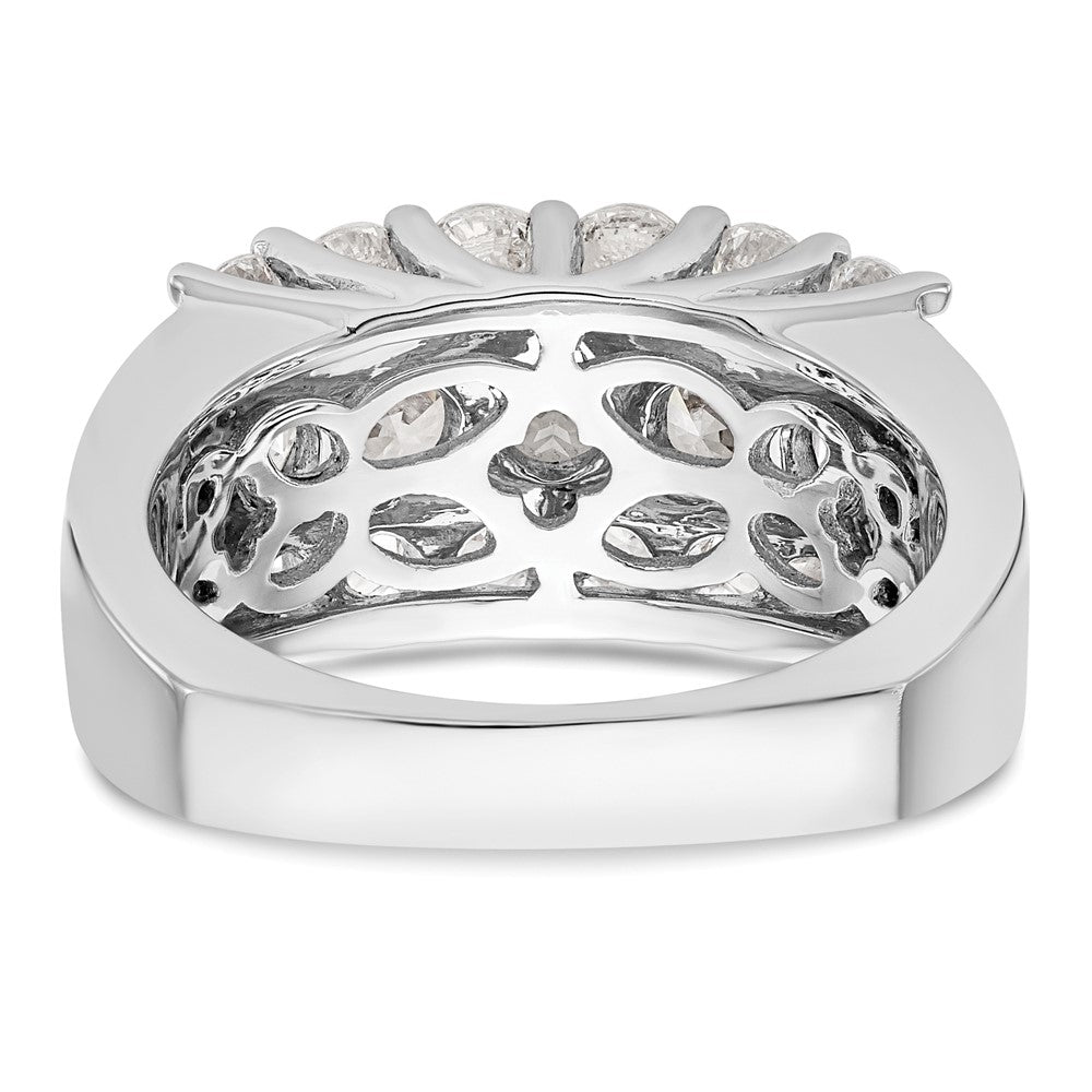 14K White Gold Real Diamond Band