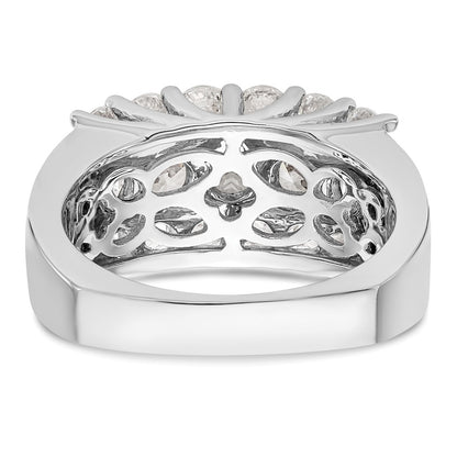 14K White Gold Real Diamond Band