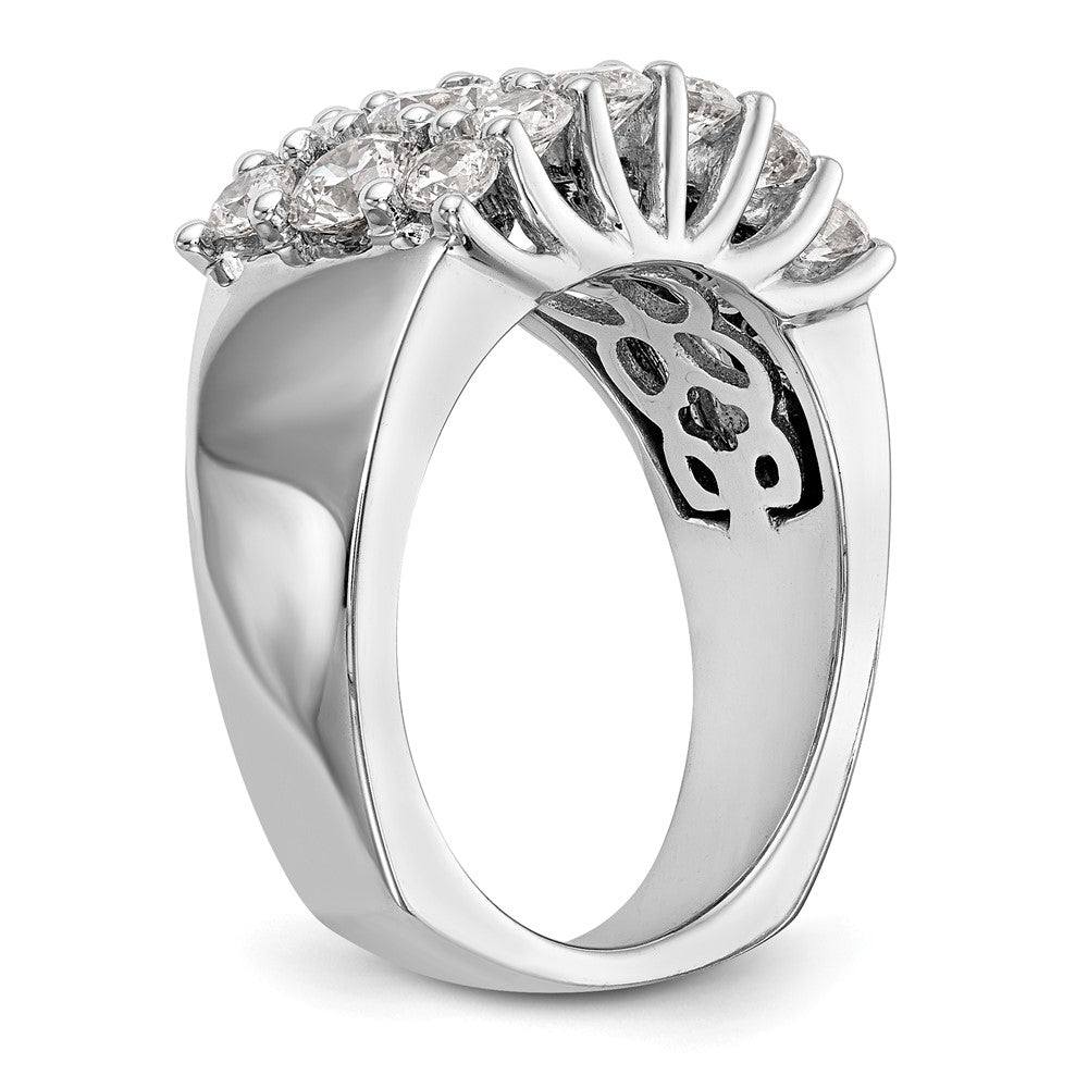 14K White Gold Real Diamond Band